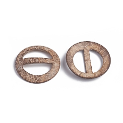 Coconut Brown Coconut Slider Buckles, Adjustable Buckle Fasteners, for Strap Leathercraft Bag Belt, Flat Round, Coconut Brown, 62.4x3mm, Hole: 39.8x16.8mm