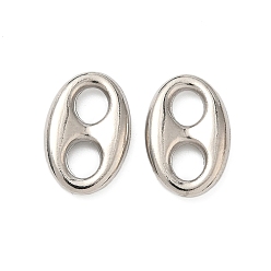 Платина Подвески-соединители из сплава свиного носа, овальные связи, платина, 15x10x2.5 мм, отверстие : 4.5x3.5 мм