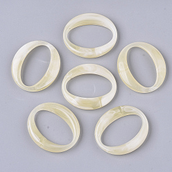 пшеница Акриловые связей кольца, Стиль имитация драгоценных камней, овальные, цвет пшеницы, 39.5x34.5x6.5 мм, внутренний диаметр: 33x18.5 мм, примерно: 172 шт. / 500 г