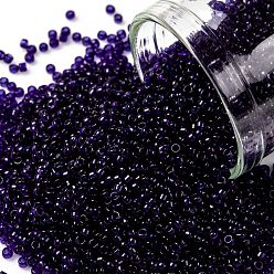 (8D) Transparent Dk Cobalt Круглые бусины toho, японский бисер, (8 d) прозрачный dk кобальт, 15/0, 1.5 мм, отверстие : 0.7 мм, Около 15000 шт / 50 г