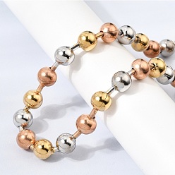 Многоцветный 304 Цепочки из нержавеющей стали с шариками, унисекс, ионное покрытие (ip), многоцветные, 18.66 дюйм (47.4 см)