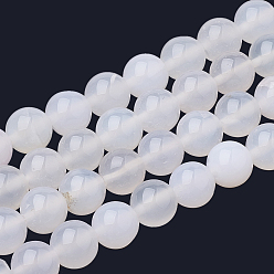 Natural Agate Natural Agate Beads Strands, Round, 8mm, Hole: 1.5mm, about 50pcs/strand, 14.96 inch