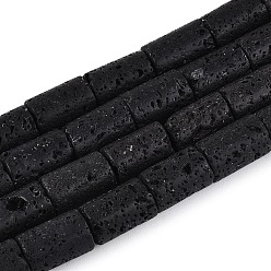 Лавовый камень Бусы из натуральной лавы, колонка, 12~13x8~8.5 мм, отверстие : 0.8~1 мм, около 31 шт / нитка, 15.55 дюйм (39.5 см)