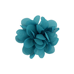 Teal Handgefertigte gewebte Ornament-Accessoires, 3d Blume aus Chiffonstoff, teal, 50 mm