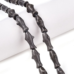 Серый Синтетических нитей бирюзовые бусы, окрашенные, форма рыбы, серые, 18x8.5x5 мм, отверстие : 1.2 мм, около 22 шт / нитка, 14.80'' (37.6 см)