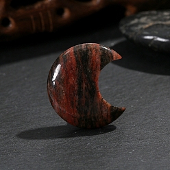 Джаспер Кунжут Натуральный кунжутный яшмовый массажер из пальмового камня, Камень беспокойства для терапии беспокойства, луна, 30x25x8 мм