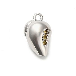 Mango Латунные микро проложить кубического циркония подвески, фруктовые прелести, стойки покрытие, долговечный, без свинца и без кадмия, манго, 12.5x7.5x6.5 мм, отверстие : 1.2 мм