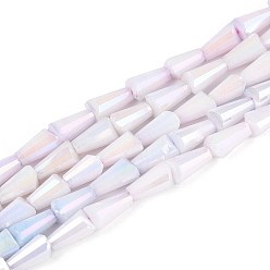 лаванда Антикоррозийные гальванические стеклянные бусины, имитация драгоценных камней, башня, с покрытием AB цвета, граненые, два тона, лаванда, 6.5~8x4~5x4~4.5 мм, отверстие : 0.8 мм, около 50~51 шт / нитка, 14.76~15.08'' (37.5~38.3 см)