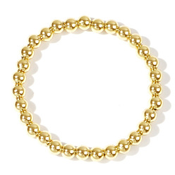 Golden Runde, elastische Armbänder aus Messing im böhmischen Stil, golden, 6.89 Zoll (17.5 cm)