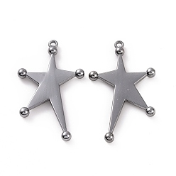 Черный Цвет Металла Стойки подвески обшивки сплава, без кадмия, без свинца и без никеля, звезда очарование, металлический черный , 35.5x21x3 мм, отверстие : 1.4 мм