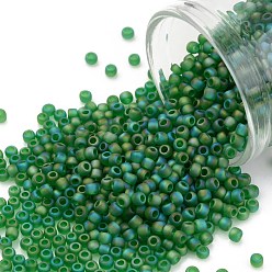 (167BF) Matte Transparent AB Peridot TOHO Round Seed Beads, Japanese Seed Beads, (167BF) Matte Transparent AB Peridot, 11/0, 2.2mm, Hole: 0.8mm, about 5555pcs/50g