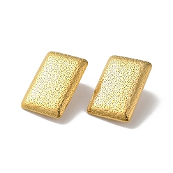 Rectangle 304 Stainless Stud Earring Findings, with Vertical Loops, Golden, Rectangle, 25x17mm, Hole: 2.5mm, Pin: 0.8mm