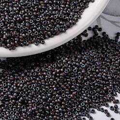 (RR2005) Матовый Металлический Темный Малиновый Ирис Миюки круглые бусины рокайль, японский бисер, 15/0, (rr 2005) матово-малиновый темный ирис, 15/0, 1.5 мм, Отверстие: 0.7 мм, о 5555 шт / бутылка, 10 г / бутылка