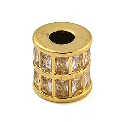 Настоящее золото 18K Ионное покрытие (ip) 304 шарики из нержавеющей стали, со стеклом, колонка, реальный 18 k позолоченный, 10 мм, отверстие : 3.5 мм