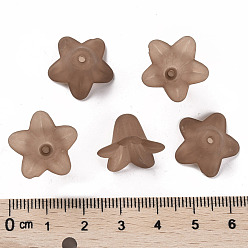 Chocolate Transparent Acrylic Beads, Frosted, Flower, Chocolate, 17.5x12mm, Hole: 1.5mm, about 770pcs/500g