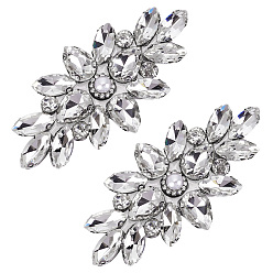 Кристалл Цветок из стразов, аксессуары для украшения своими руками, кристалл, 77x37.5x8 мм, 2 шт / комплект.
