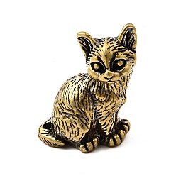 Античная Бронза Латунные фигурки кошек миниатюрные статуэтки для домашнего офиса украшение рабочего стола, античная бронза, 20.5x16x28 мм