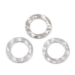 Нержавеющая Сталь Цвет 304 нержавеющей стали связывающий кольца, фактурное плоское кольцо, цвет нержавеющей стали, 15x1.5 мм, внутренний диаметр: 10 мм