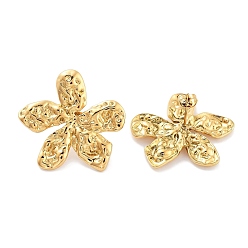 Golden 304 Stainless Steel Stud Earrings, Flower, for Women, Golden, 28x30mm
