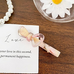 Розовый Заколки для волос из кожи аллигатора с бантиком из ацетата целлюлозы (смола), аксессуары для волос для девочек и женщин, туманная роза, 20x65 мм