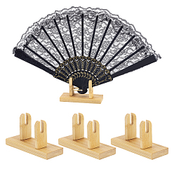 Бланшированный Миндаль Деревянные складные веерные стенды, одиночные веерные мольберты, бланшированный миндаль, 113x41x63 мм