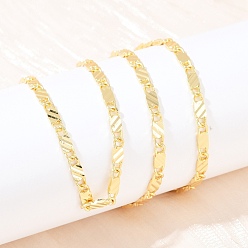 Настоящее золото 18K Ожерелья из текстурированной латунной цепочки с овальными звеньями, стойки покрытие, долговечный, без кадмия и без свинца, реальный 18 k позолоченный, 17.72 дюйм (45 см)