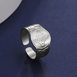 Нержавеющая Сталь Цвет Кольца-манжеты из нержавеющей стали, не тускнеющие, с узором узла, цвет нержавеющей стали, 13 мм