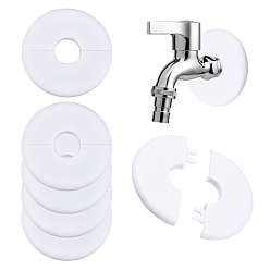 Белый Пластиковая накладка на радиатор, крышка водопроводной трубы, сантехнические крышки, белые, 80x8 мм, отверстие : 23 мм, внутренний диаметр: 76 мм