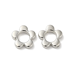 Платина Пластиковые каркасы ccb, цветок, платина, 14x15x3.5 мм, отверстие : 1.6 мм, внутренний диаметр: 7 мм