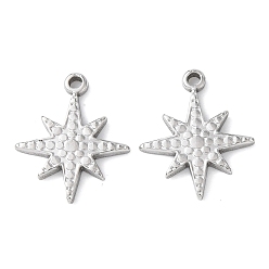 Нержавеющая Сталь Цвет 304 подвески из нержавеющей стали, звезда с подвеской в горошек, цвет нержавеющей стали, 17x14.5x2 мм, отверстие : 1.4 мм
