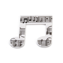 Musical Note Акриловые подвески, музыкальный фестиваль серия очарование, музыкальная нота, 31x38.5x2 мм, отверстие : 1.6 мм