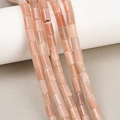 Солнечный Камень Натуральный Sunstone бисер пряди, колонка, 7.5~9x5~5.5 мм, отверстие : 0.7~0.8 мм, около 48 шт / нитка, 15.35'' (39 см)