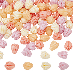 (52) Непрозрачная лаванда 100шт 4 цвета окрашенные синтетические коралловые бусины, для изготовления ювелирных изделий DIY, Жасмин, разноцветные, 8~8.5x6.5~7 мм, отверстие : 1 мм, 25 шт / цвет