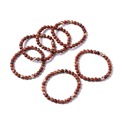 Red Jasper Natural Red Jasper Bead Stretch Bracelets, Round, 2 inch~2-3/8 inch(5~6cm), Bead: 5.8~6.8mm