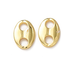 Золотой Латунные соединители прелести, овальные звенья кофейного зерна, долговечный, стойки покрытие, золотые, 11.5x8x1.5 мм, отверстие : 2.5 мм
