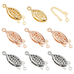 (52) Непрозрачная лаванда 3 цвета 304 застежки-коробки из нержавеющей стали, многожильные застежки, лошадиный глаз , разноцветные, 21.5x7x4 мм, отверстие : 1 мм, 20 мешков / цвет