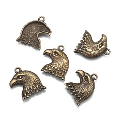 Античная Бронза Тибетский стиль сплава цинка подвески, без свинца и без кадмия, орел, античная бронза, 21.8x18.7x4 мм, отверстие : 2 мм, Около 200 шт / 500 г