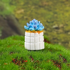 Темно-Голубой Миниатюрные украшения из смолы, аксессуары для домашнего кукольного домика с микро-ландшафтом, притворяясь опорными украшениями, карликовое дерево, глубокое синее небо, 19x28 мм