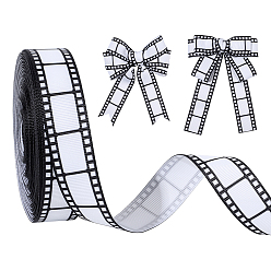 Черный Полиэфирные ленты, прямоугольные, рисунок кинопленки, чёрные, 7/8 дюйм (22 мм), 20 ярдов / рулон