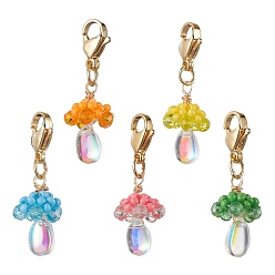 (52) Непрозрачная лаванда Подвесные украшения из стекла и семян в виде медузы-слезинки, застежки-лобстеры подвески для украшения сумки рюкзака, разноцветные, 31.5 мм