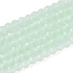 Аквамарин Стеклянные бусины, имитация нефрита , круглые, граненые, аквамарин, 3x2.5~3 мм, отверстие : 0.7~0.8 мм, около 133~137 шт / нитка, 13.78~14.37'' (35 см)