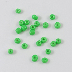 Зеленый лайм Выпечка краска стеклянные бусины, зеленый лайм, 4~5x3~4 мм, отверстие : 1~2 мм
