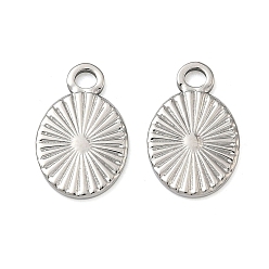 Нержавеющая Сталь Цвет 304 подвески из нержавеющей стали, овальные подвески в виде солнечных лучей, цвет нержавеющей стали, 16.5x10.5x1 мм, отверстие : 2.5 мм