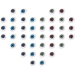 Mixed Color Craft Plastic Doll Eyes, Stuffed Toy Eyes, Mixed Color, 10.5x14x6mm, 30pcs/color, 120pcs/box
