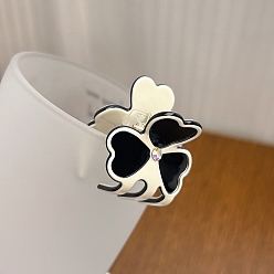 Лимонный шифон Заколки для волос с когтями из ацетата целлюлозы (смола), клевер, лимонный шифон, 35x27 мм