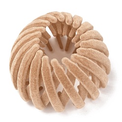 Персиковый Слойка Бархатные заколки для волос в виде птичьего гнезда, расширяемый держатель для хвоста для женщин, розовые, 60~65x38~40 мм, внутренний диаметр: 74~80 мм