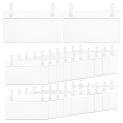 Прозрачный Прямоугольный держатель ценника из пвх, с 2 подвесным зажимом, розничные поставки, прозрачные, 5.7x10.2x0.3 см