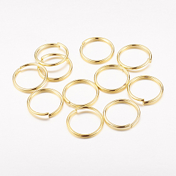 Golden Iron Jump Rings, Open Jump Rings, Cadmium Free & Lead Free, Golden, 14x1.2mm, Inner Diameter: 11.6mm, about 2700pcs/1000g