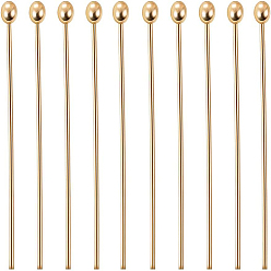 Настоящее золото 18K Контакты латунь шаровой головкой, долговечный, реальный 18 k позолоченный, 20 мм, штифты : 0.6 мм, 22 датчик, головка: 1.8мм 300шт/комплект