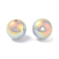 Гейнсборо Покрытые бусины из АБС-пластика, круглые, светло-серые, 16 мм, отверстие : 3 мм